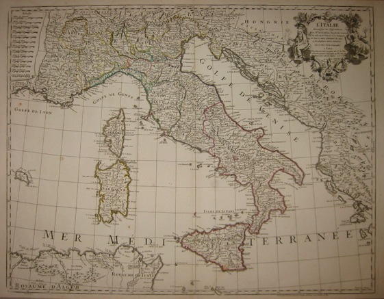 De l'Isle Guillaume (1675-1726) L'Italie dressée sur les Observations de M.rs de l'Académie Royale des Sciences... 1788 Parigi 